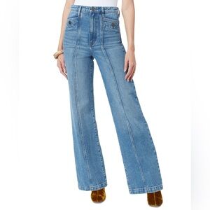 Sam Edelman Light Blue High-Rise Wide Leg Jeans